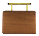 KAT BAG in Pure Cedar Wood Finish Brass Hardware