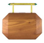AFRODET BAG in Pure Cedar Wood Finish Brass Hardware