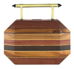 AFRODET LIMITED EDITION BAG in Pure Cedar Wood Finish Brass Hardware Black Onyx Stone