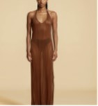 Brown Guayabera Long Dress