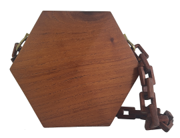 ANIKA BAG in Pure Cedar Wood Finish Short Chain