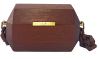 ANA BAG in Pure Cedar Wood Finish Brass Hardware Short Chain