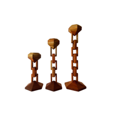 THE CHAIN CANDELABRA SET in Pure Cedar Wood Finish