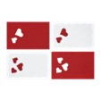 Heart Cocktail Napkins, Red & White, set of 4
