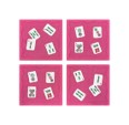 Mahjong Cocktail Napkins Pink, set of 4