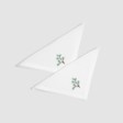 Soft Linen Embroidered White Cocktail Napkin Genevrier, Set of Two, Green