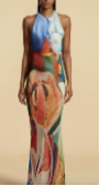 Salpicon Long Silk Dress