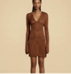 Brown Guayabera Mini Dress