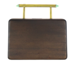 KAT BAG in Charcoal Cedar Wood Finish  Chrome  Hardware