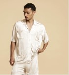 Cream Guayabera Short Sleeve Shirt