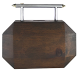 AFRODET BAG in Charcoal Cedar Wood Finish Chrome  Hardware