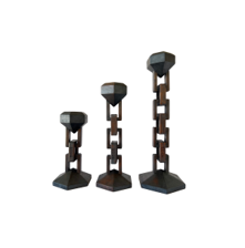 THE CHAIN CANDELABRA SET in Charcoal Cedar Wood Finish