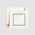 Soft Linen Cord Embroiered Dinner Napkin, White, Gazon