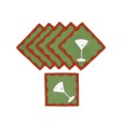 Dirty Martini Cocktail Napkins, Red & Green, set of 6