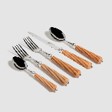 Romilly 5pc Stainless Steel Cutlery Set with Carved Oliverwood