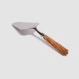 Romilly Stainless Steel Cake Server with Carved Olivewood